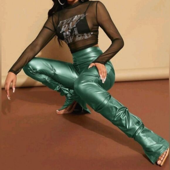 Ladies high waist ruched pants sz medium - Picture 4 of 6